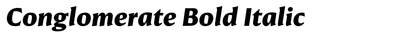 Conglomerate Bold Italic